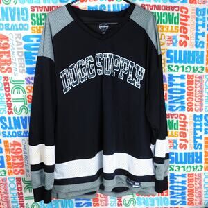 Snoop Dogg Hockey Jersey Size XL Dogg Supply Death Row Hip Hop Sleeve Stain